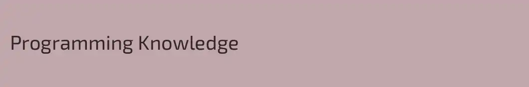 Programming Knowledge